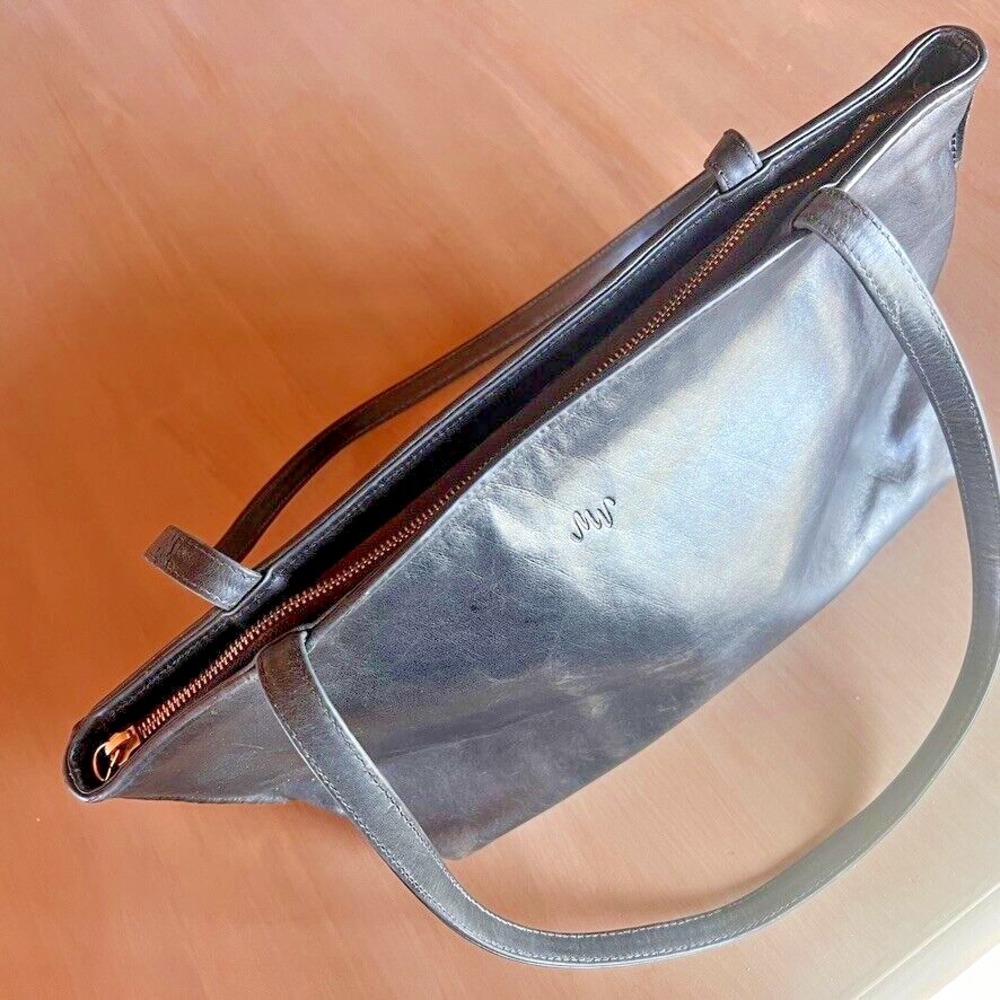 Vintage Original Monsac MW‎ Black Leather Handbag Elegant Timeless Purse Tote - Picture 3 of 16